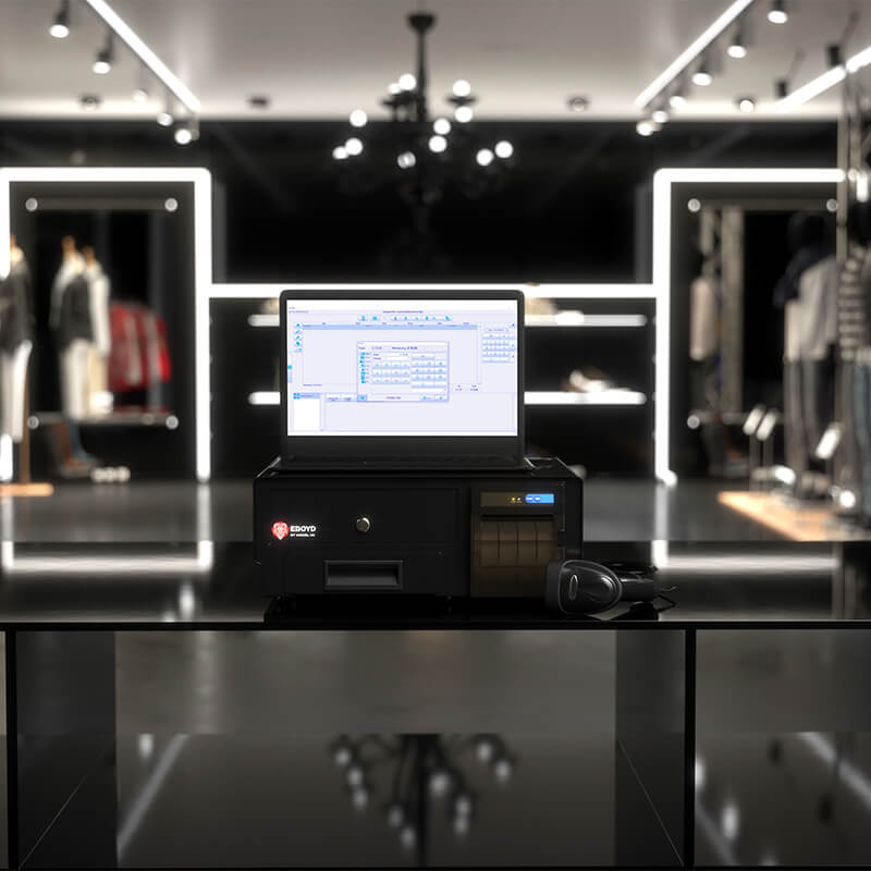 EBOYD EPOS System with Windows laptop in a retail shop